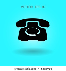 Icono plano de un teléfono