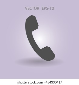 Flat icon of a phone