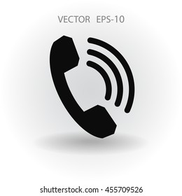 Flat icon of a phone