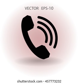 Flat icon of a phone
