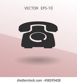 Flat icon of a phone