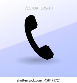 Flat icon of a phone