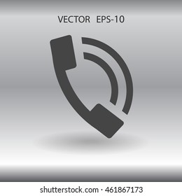 Icono plano de un teléfono