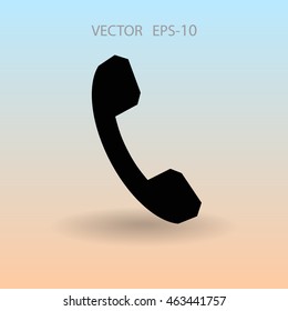 Icono plano de un teléfono