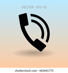 Flat icon of a phone