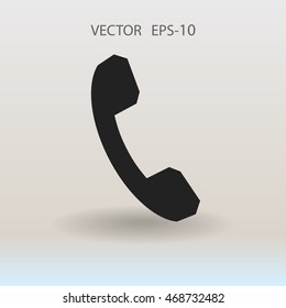 Flat icon of a phone