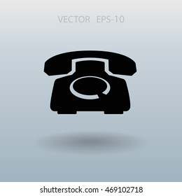 Flachbildsymbol eines Telefons