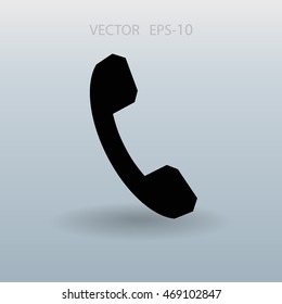 Flat icon of a phone