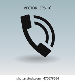 Flat icon of a phone
