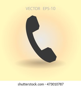 Icono plano de un teléfono