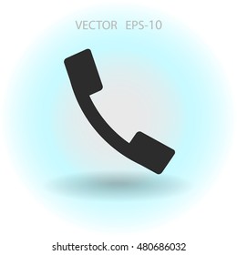 Flat icon of a phone