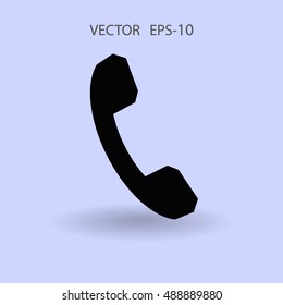 Icono plano de un teléfono
