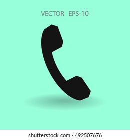 Flat icon of a phone