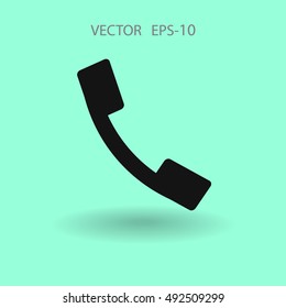 Icono plano de un teléfono