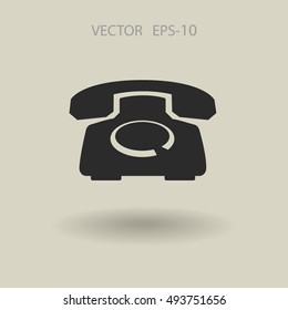 Flat icon of a phone