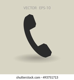 Flat icon of a phone
