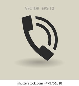 Flat icon of a phone