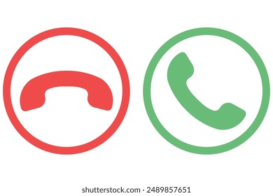 Icono plano de la Ilustración vectorial del Botón de la llamada del teléfono aislado en el fondo blanco.