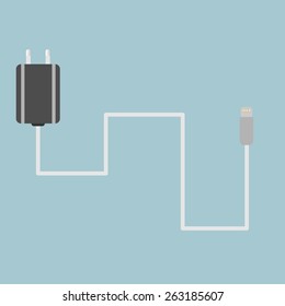 Flat Icon of Phone Charger