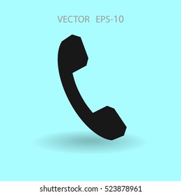 Icono plano de un teléfono. ilustración vectorial