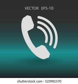 Ícone plano de um telefone. ilustração vetorial