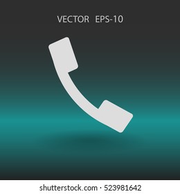 Flaches Symbol eines Telefons. Vektorgrafik
