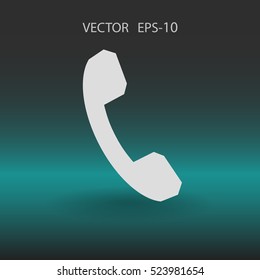 Icono plano de un teléfono. ilustración vectorial