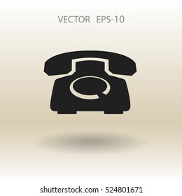Icono plano de un teléfono. ilustración vectorial