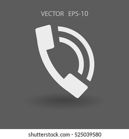 Icono plano de un teléfono. ilustración vectorial