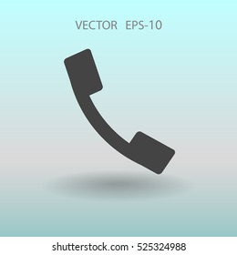 Icono plano de un teléfono. ilustración vectorial