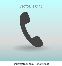 Icono plano de un teléfono. ilustración vectorial