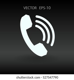 Icono plano de un teléfono. ilustración vectorial