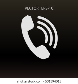 Flaches Symbol eines Telefons. Vektorgrafik
