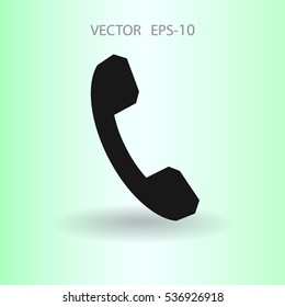 Ícone plano de um telefone. ilustração vetorial