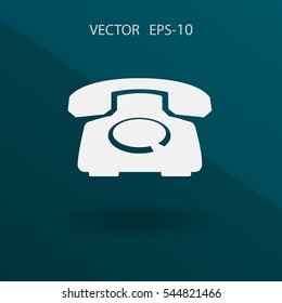 Icono plano de un teléfono. ilustración vectorial