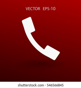 Icono plano de un teléfono. ilustración vectorial