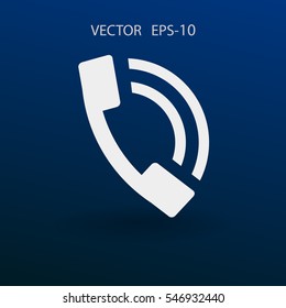 Icono plano de un teléfono. ilustración vectorial