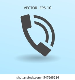 Icono plano de un teléfono. ilustración vectorial