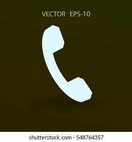 Icono plano de un teléfono. ilustración vectorial