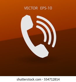 Icono plano de un teléfono. ilustración vectorial