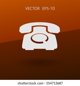Icono plano de un teléfono. ilustración vectorial