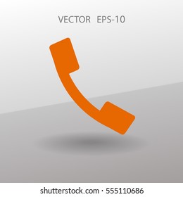 Icono plano de un teléfono. ilustración vectorial