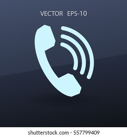 Flat icon of a phone. vector illustration