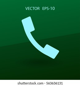 Icono plano de un teléfono. ilustración vectorial