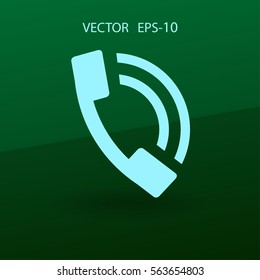 Ícone plano de um telefone. ilustração vetorial