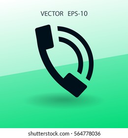 Icono plano de un teléfono. ilustración vectorial