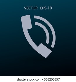 Flaches Symbol eines Telefons. Vektorgrafik