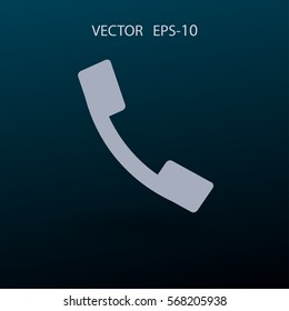 Icono plano de un teléfono. ilustración vectorial