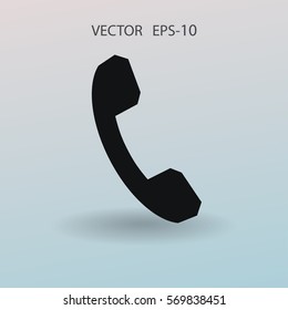 Icono plano de un teléfono. ilustración vectorial