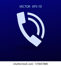 Icono plano de un teléfono. ilustración vectorial